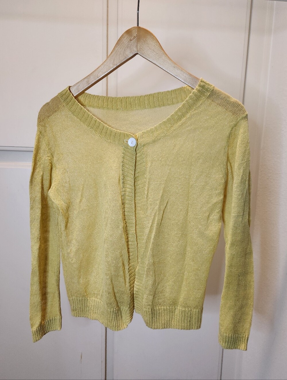 Vintage mustard yellow button knitted cardigan